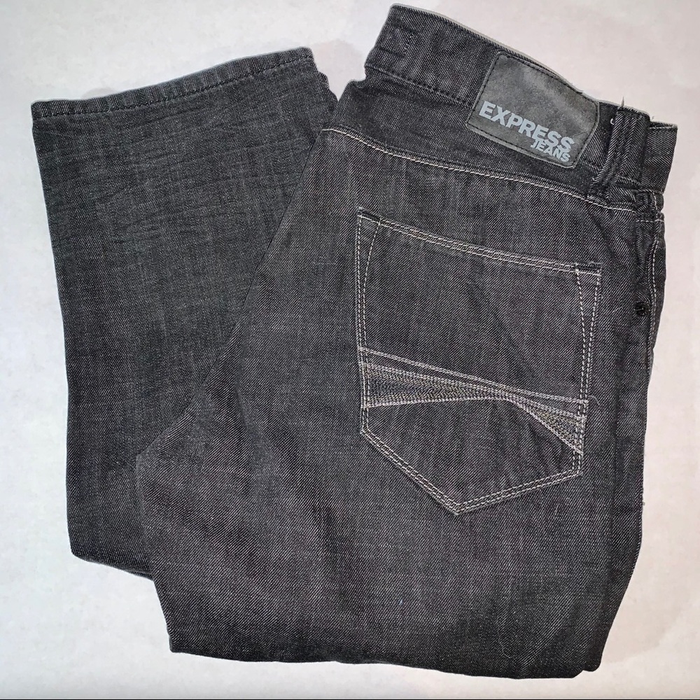 Express Rico Slim Straight Grey Jeans Size 31 x 32